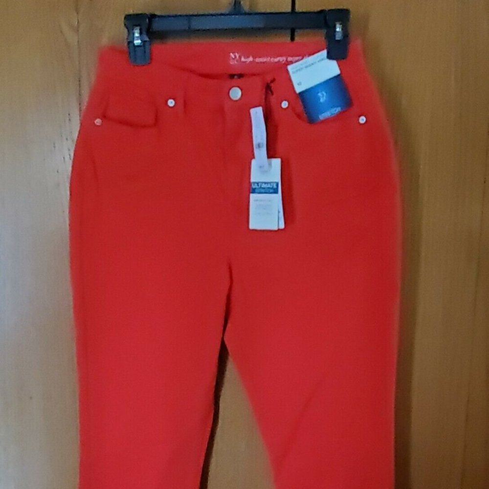 New York Co High-Wasted Currey Supper Skinny ankle pants 10 burnt orange
